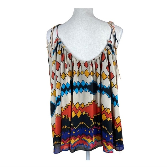 NWT. Zara Ethnic Print Drawstring Tank Top. Size M - Picture 3 of 8